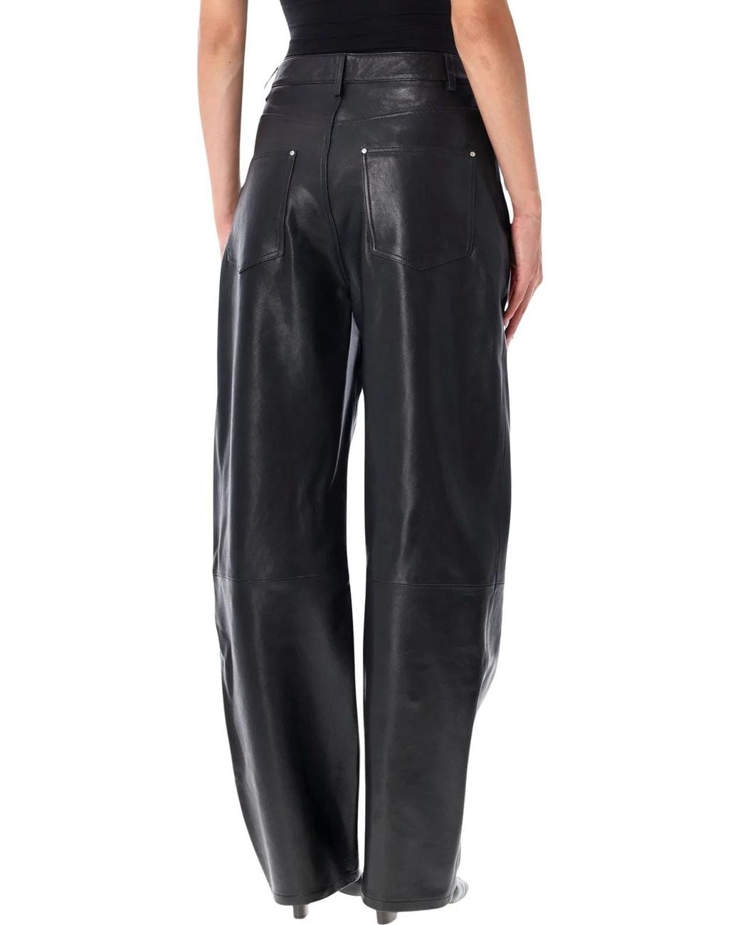 Arma Black Ece Leather Barrel Trousers