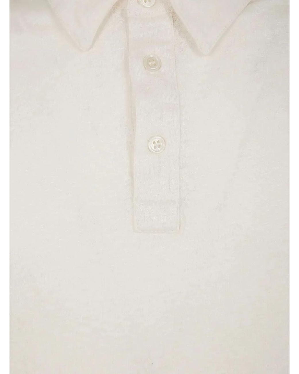 Majestic White Linen Short Sleeves Polo Shirt for men
