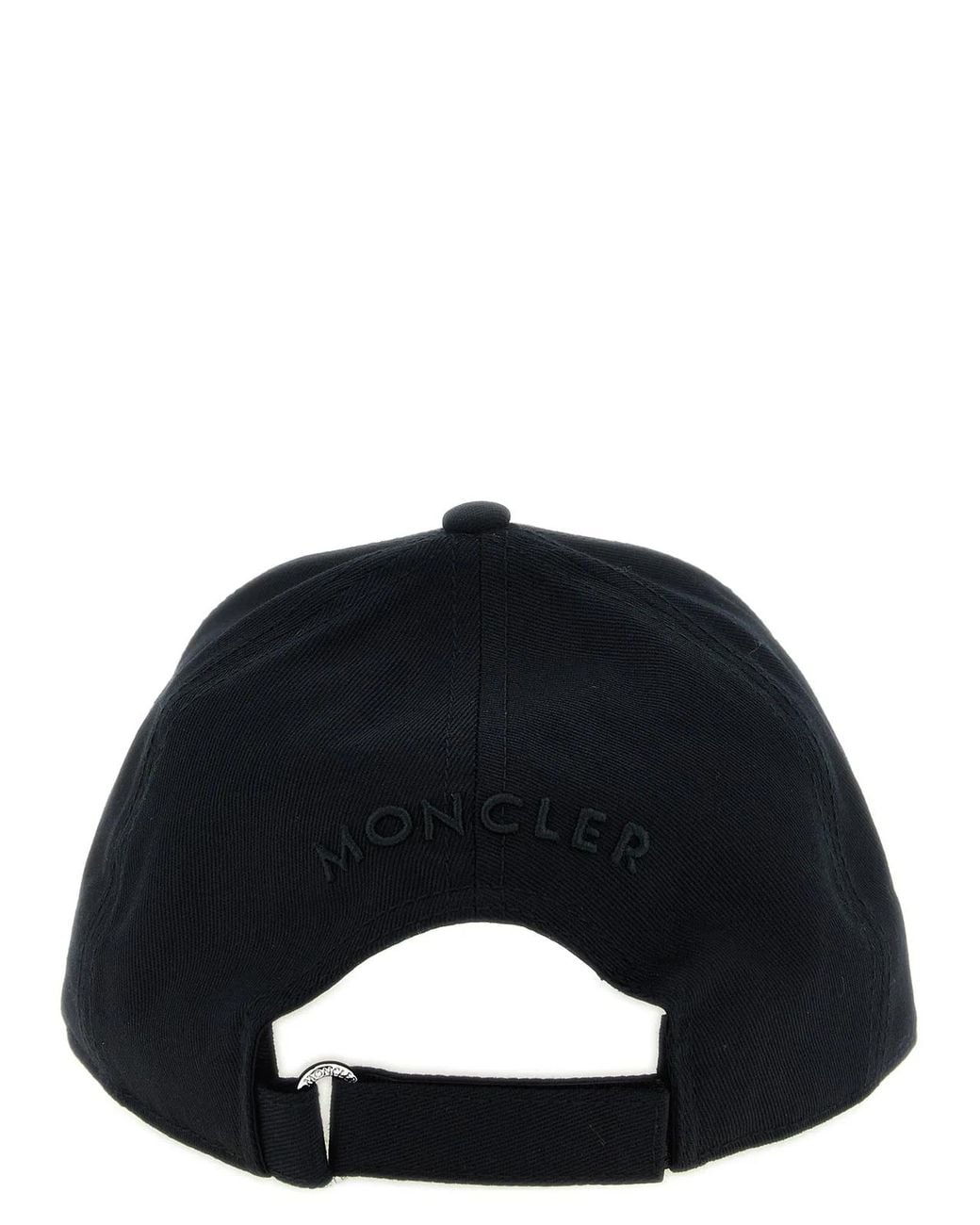 Moncler Black Hat With Logo for men