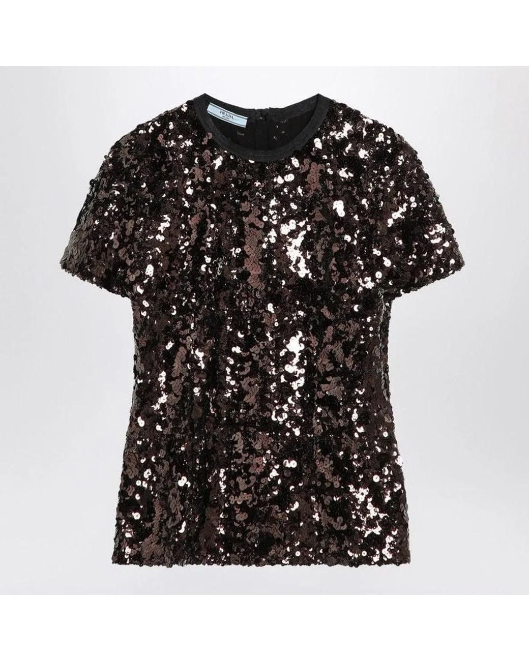Prada Black Plum-Coloured Sequin Sweater