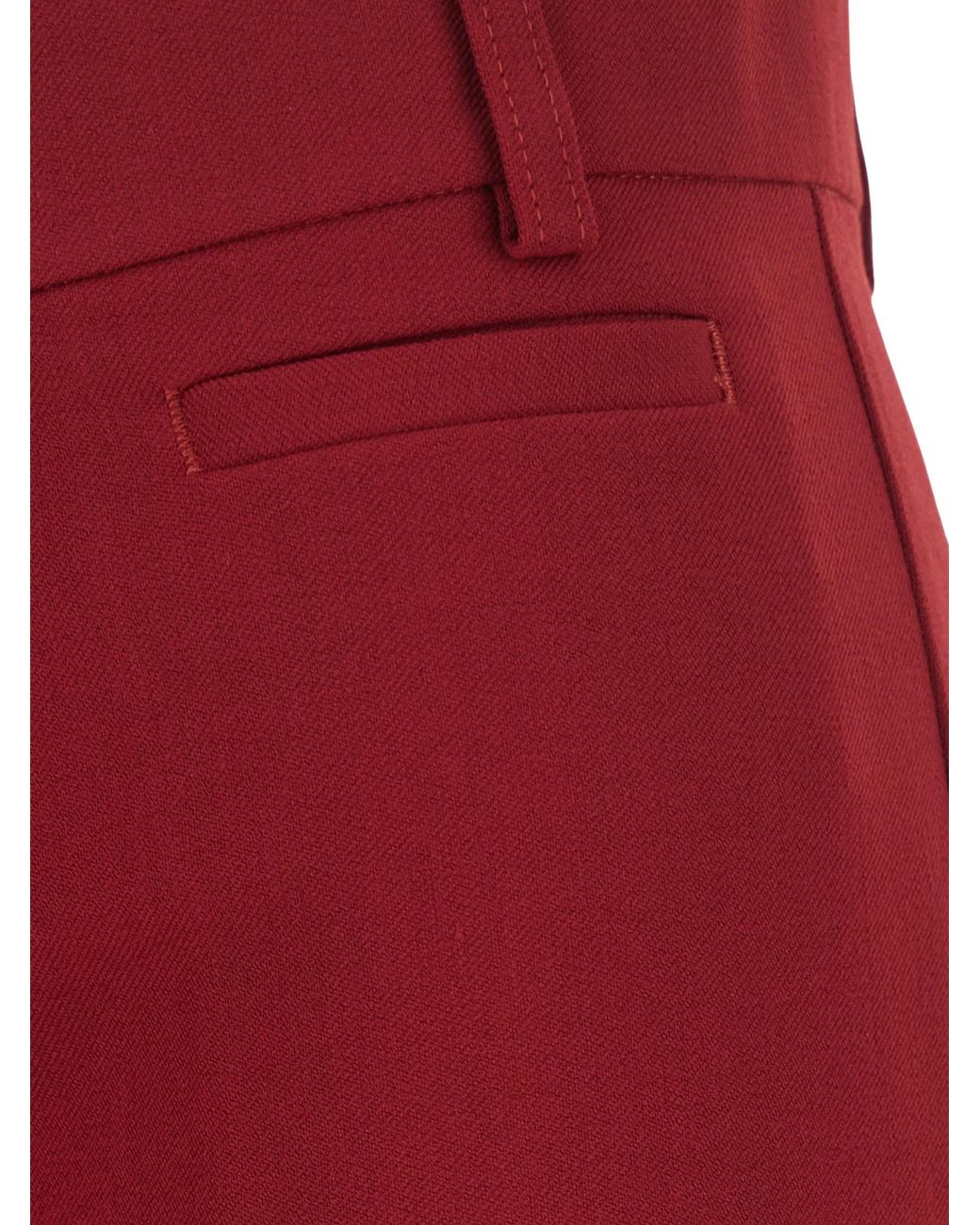 Pinko Red Crepe Polyester Pants Rio