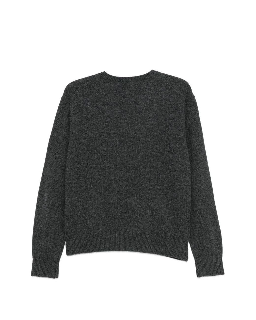 DUNST Black Wool And Cashmere V-Necked Sweater