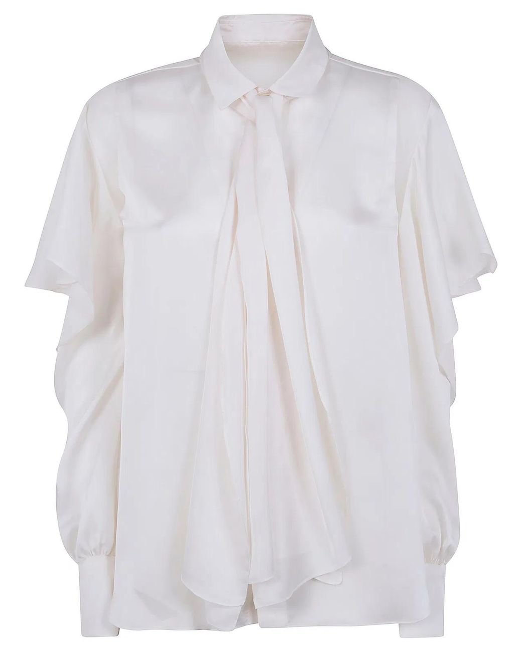 Sacai White Satin Ecru Shirt