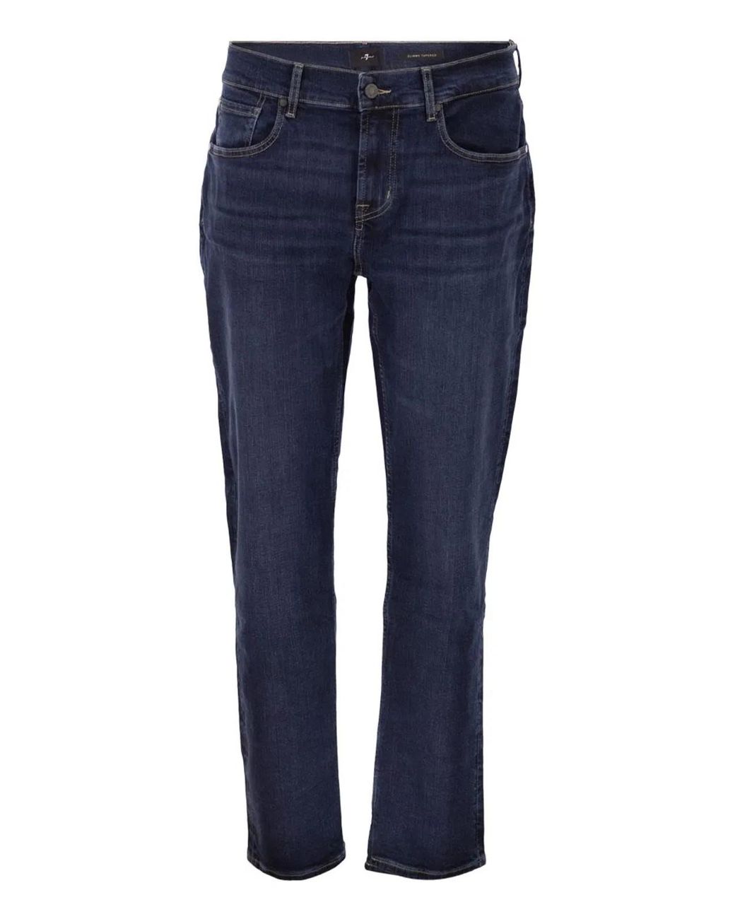 7 For All Mankind Blue Slimmy Tapered Luxe Performance Stretch Denim Jeans for men