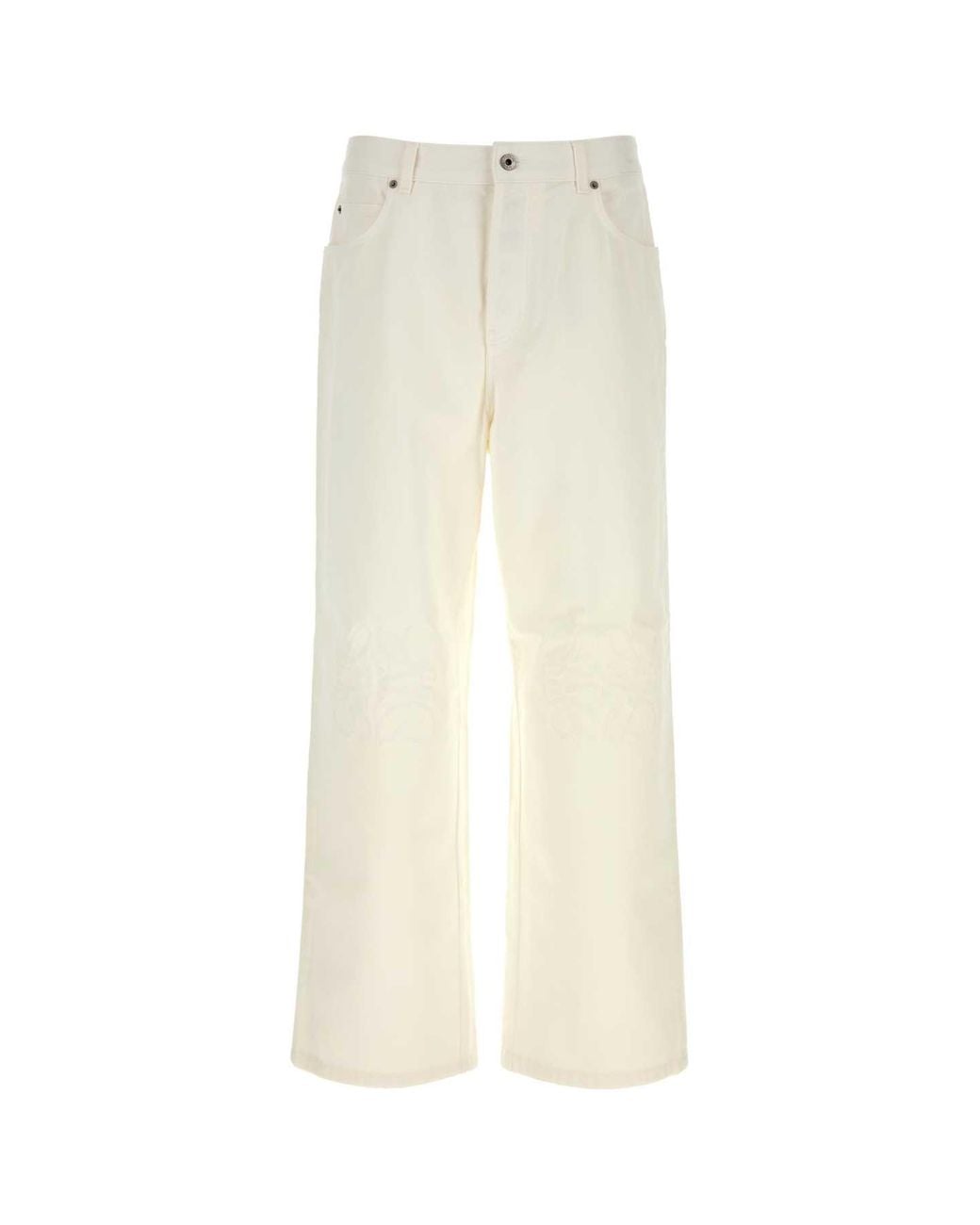 Loewe White Anagram Baggy Jeans for men