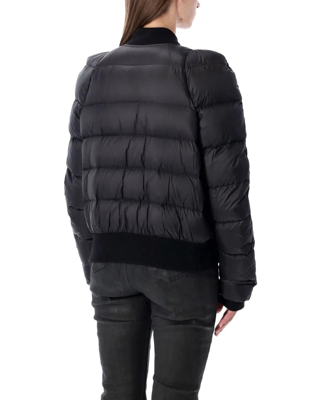 Rick Owens Black Padded Bomber Jacket