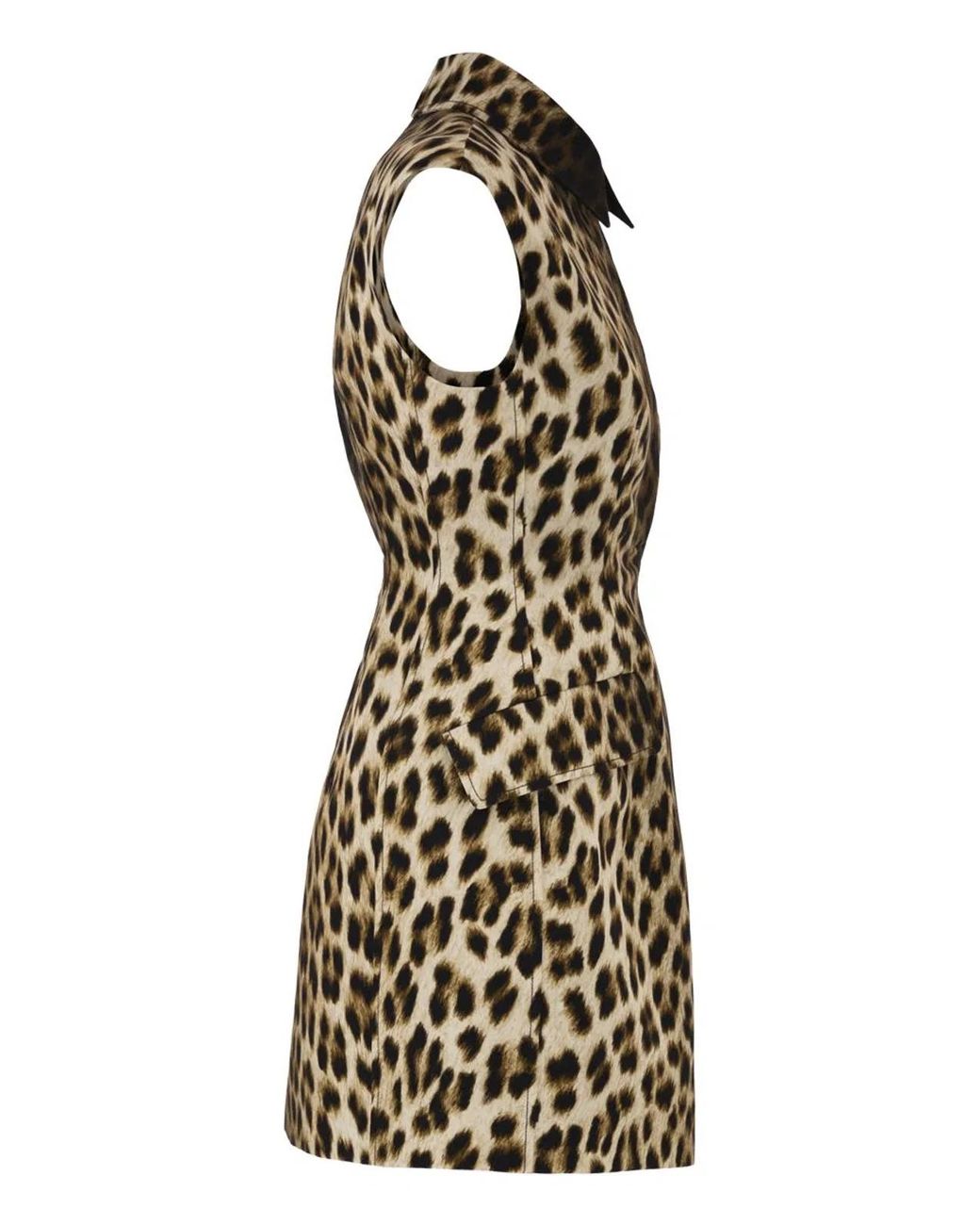 Max Mara Black Spxlonza – Cotton Mini Dress With Animal Print