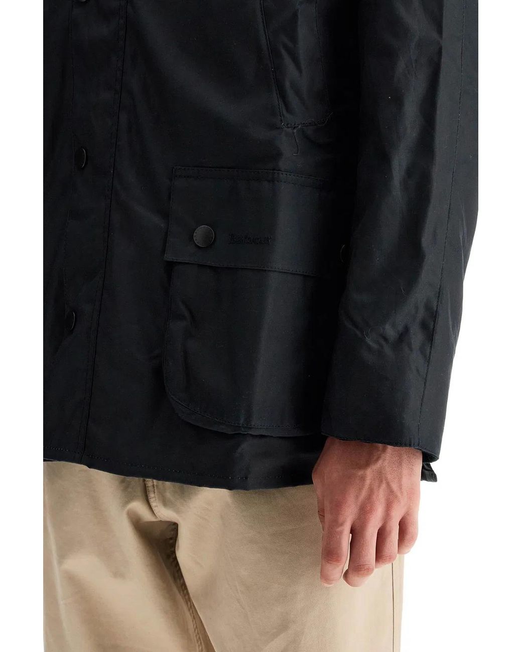 Barbour Black Ashby Waxed Jacket for men