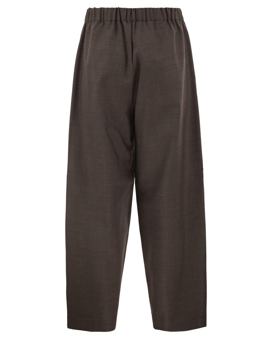 Antonelli Gray Wide-Leg Wool-Blend Trousers