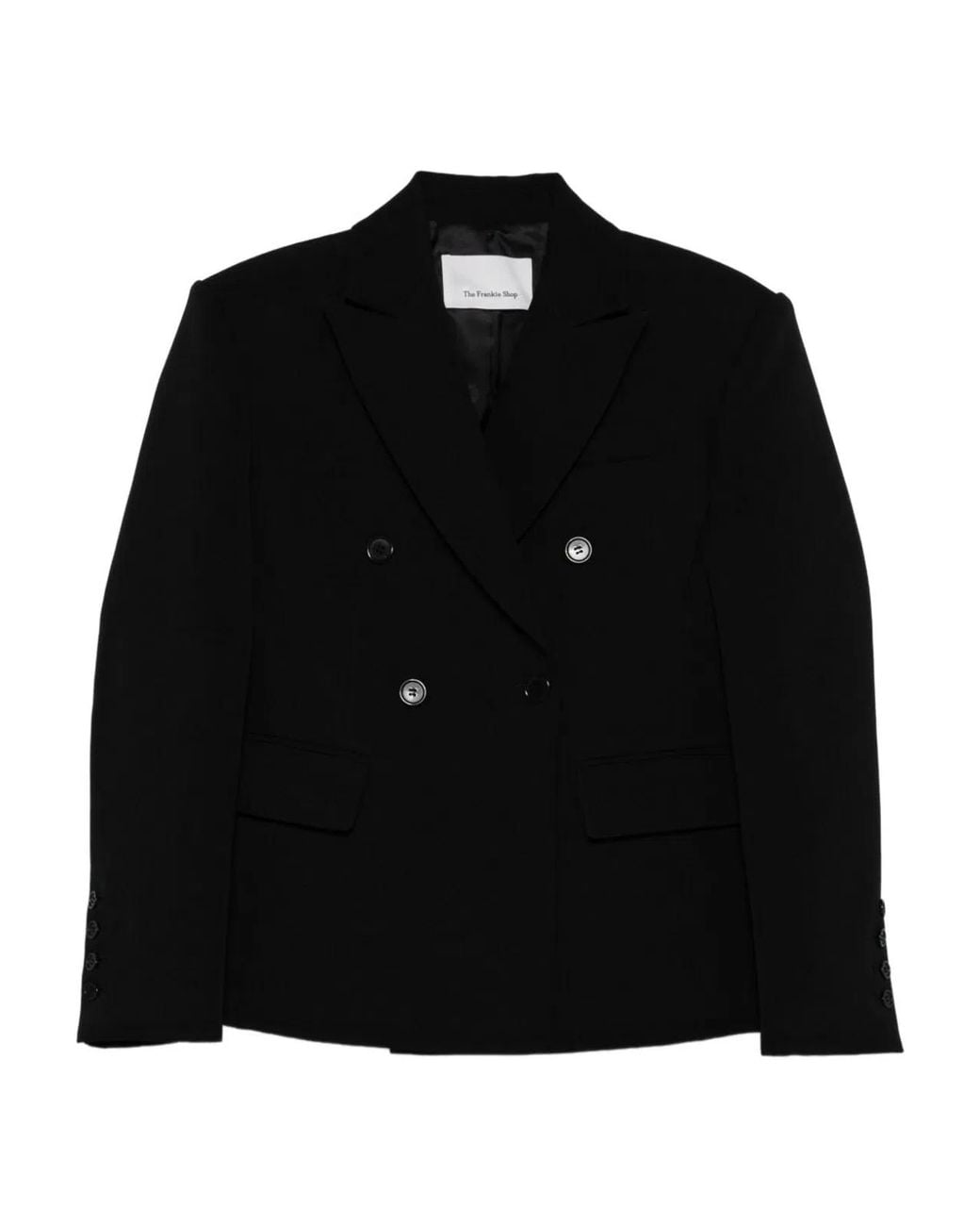 Frankie Shop Black Doyer Double-Breasted Blazer Jacket