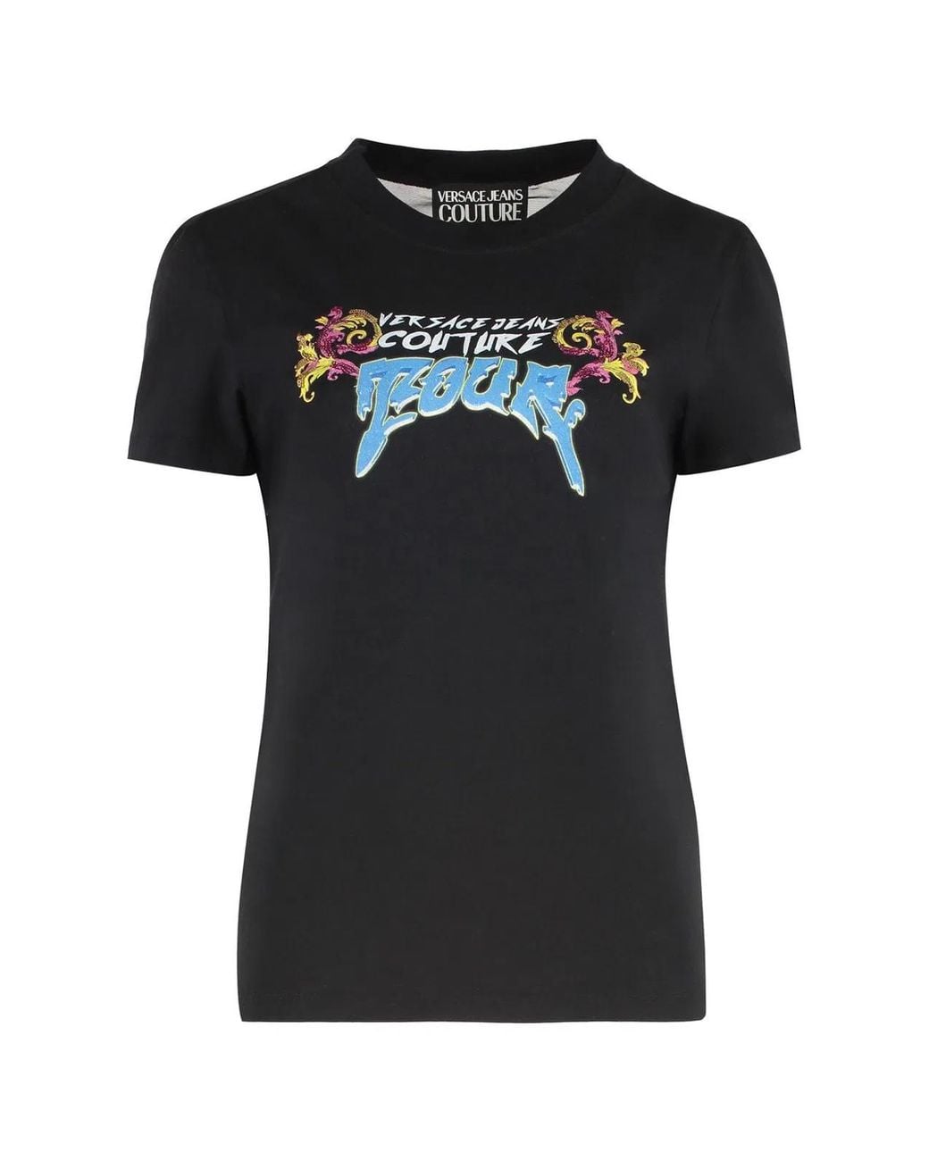 Versace Jeans Couture Black Logo Print T-Shirt