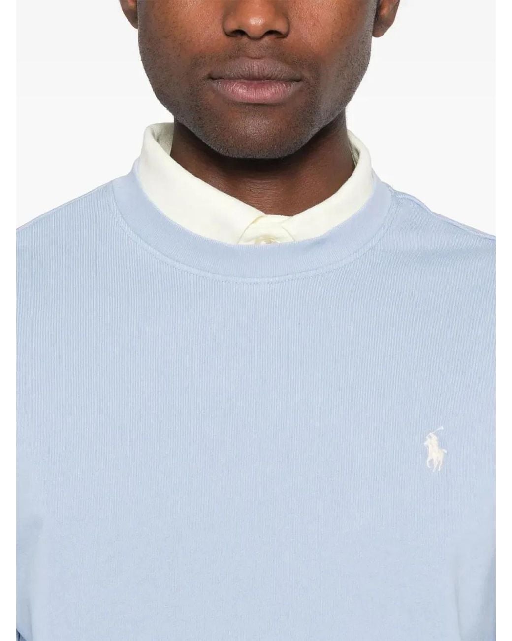 Polo Ralph Lauren Blue Crewneck Sweatshirt With Logo for men
