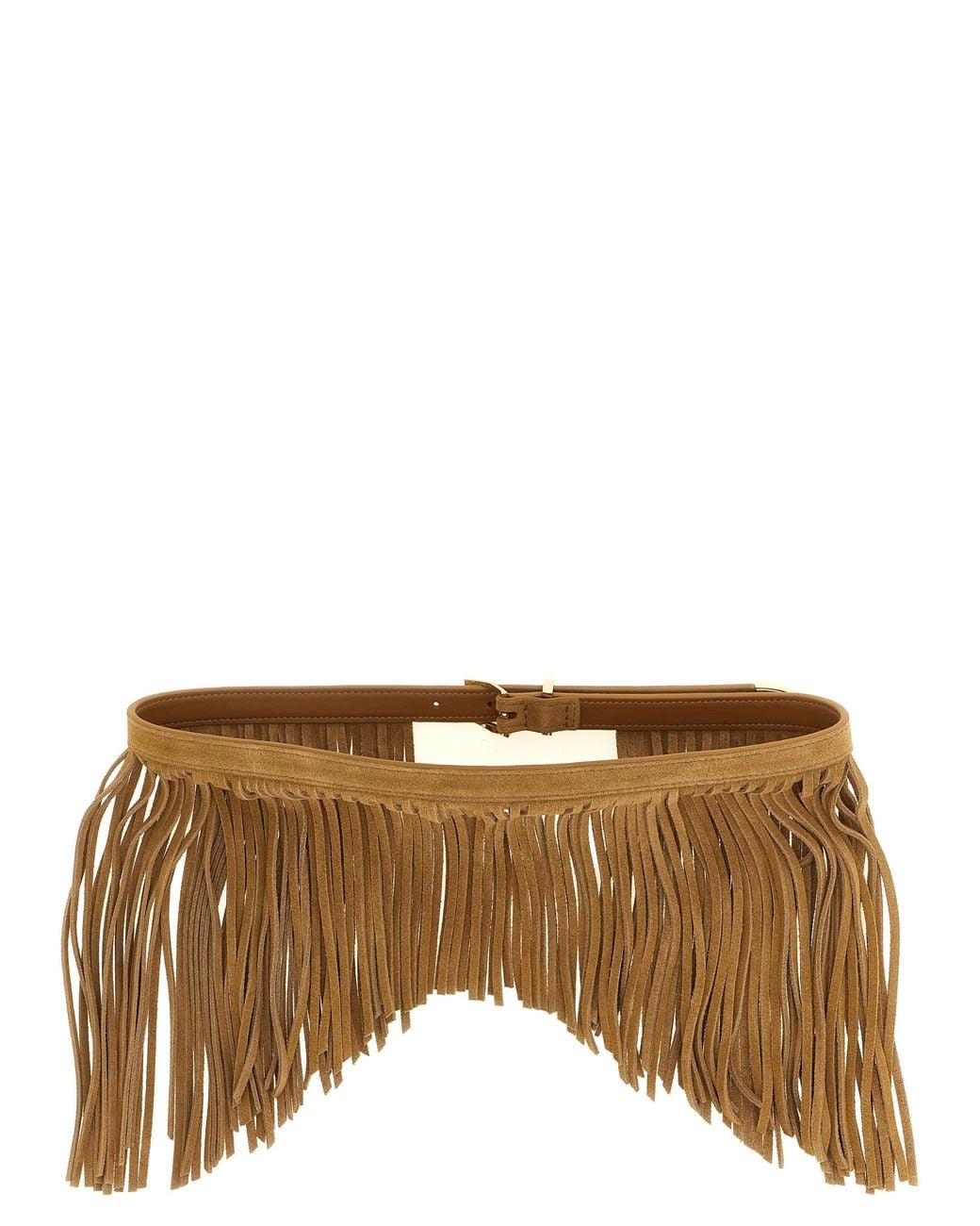 Pinko Brown 'Con Frange' Suede Belt