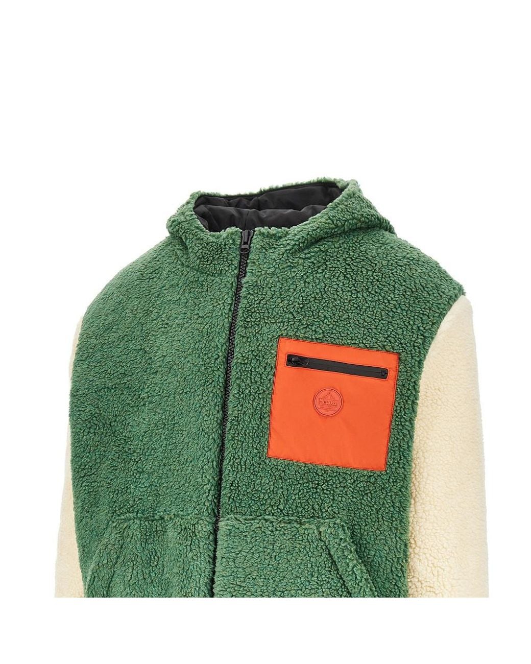 Mauna Kea Green Color Block Sherpa Blouson Jacket for men