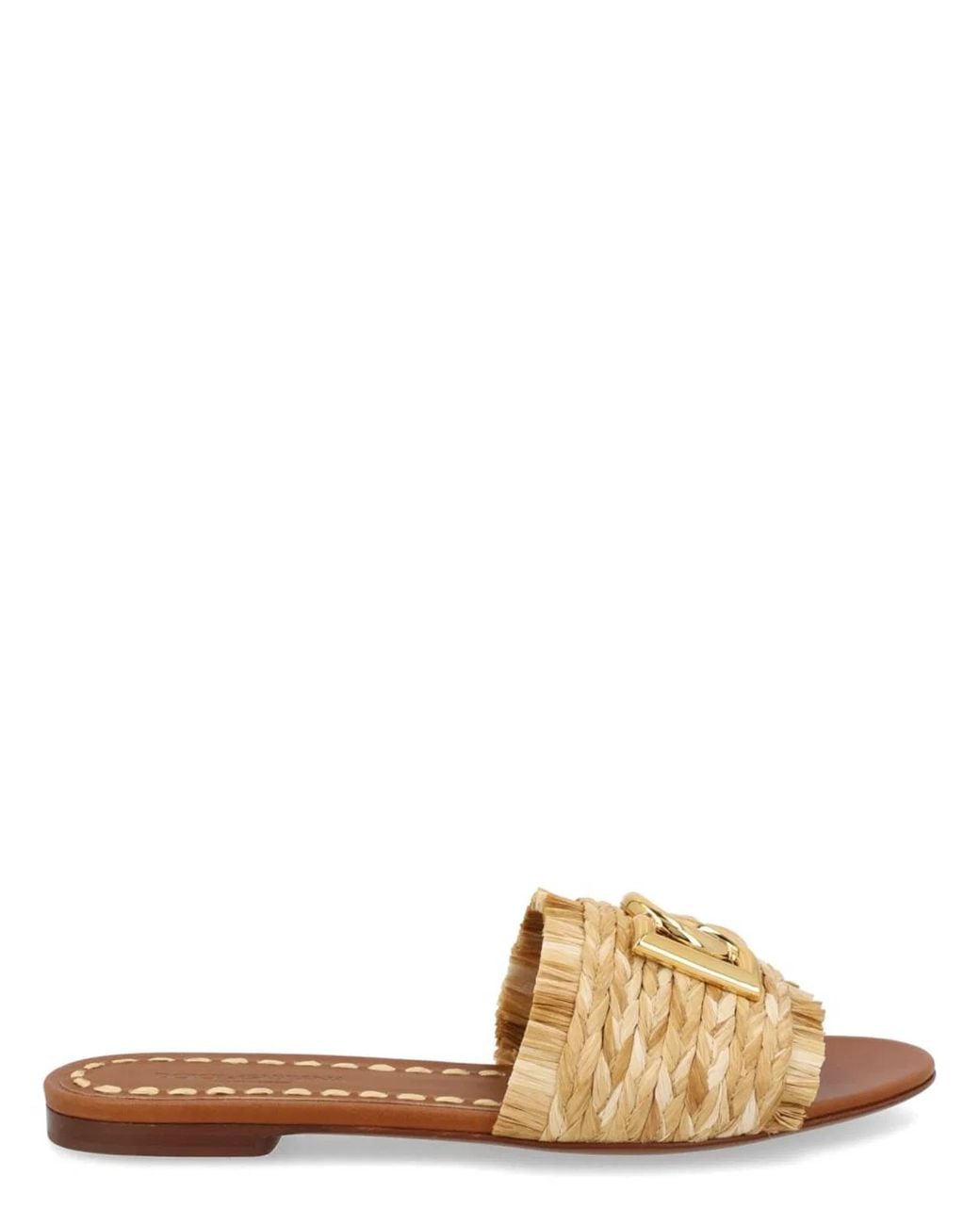 Dolce & Gabbana Natural Dolce & Gabbana Sandal With Logo