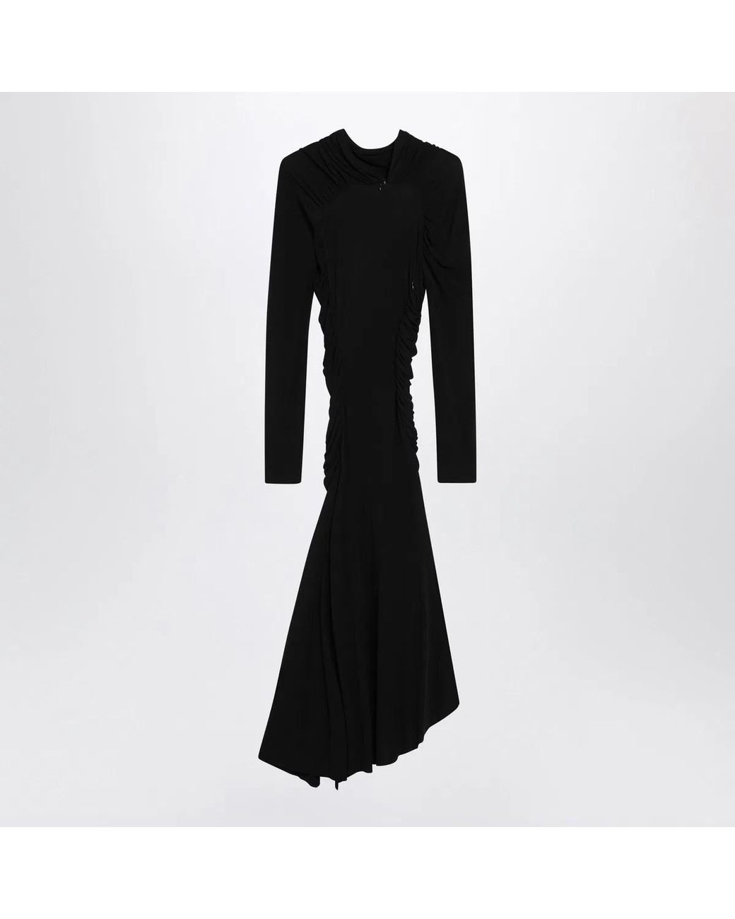 Victoria Beckham Black Midi High-Neck Dress