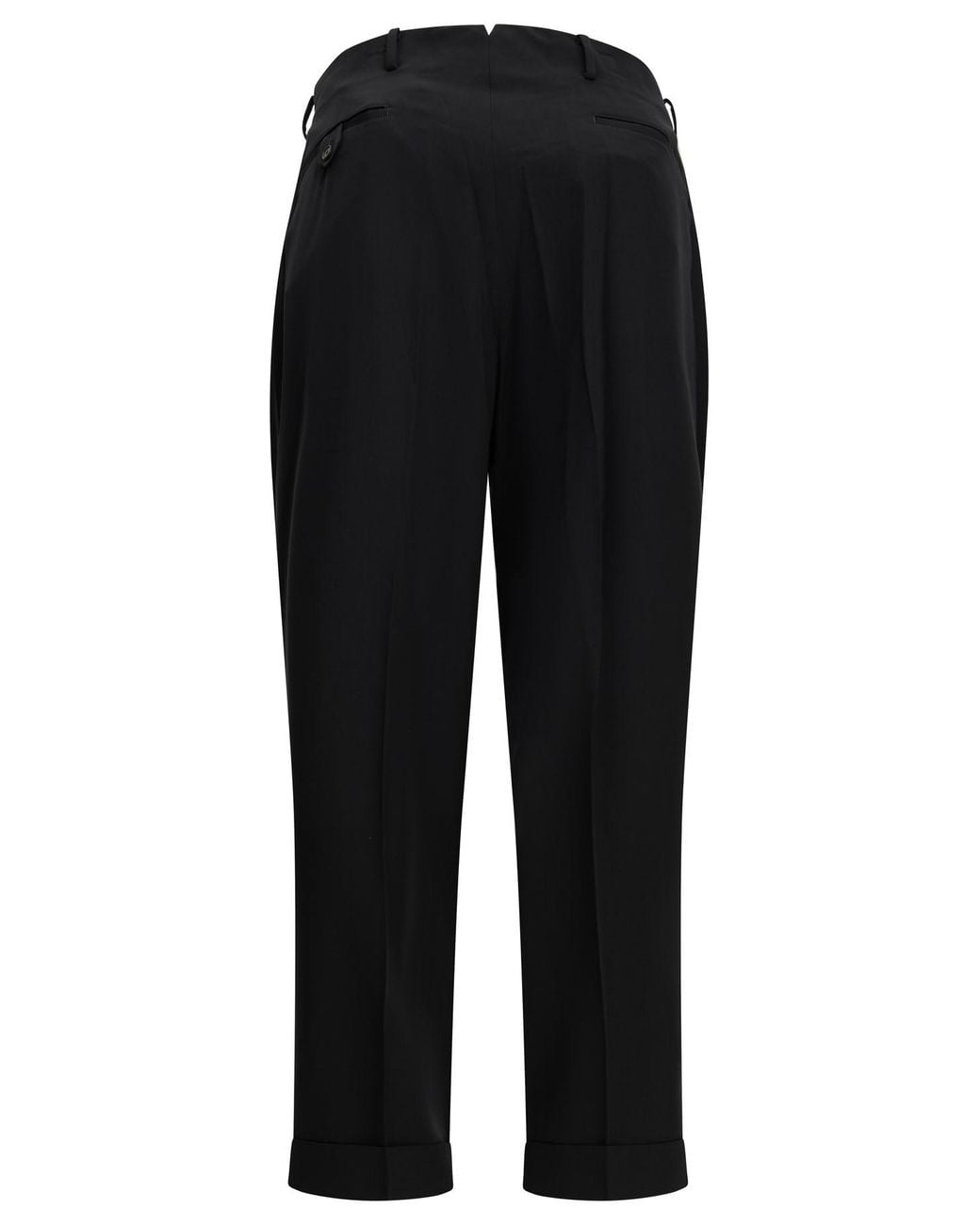 A.PRESSE Black Wool Rayon Tailored Pants for men
