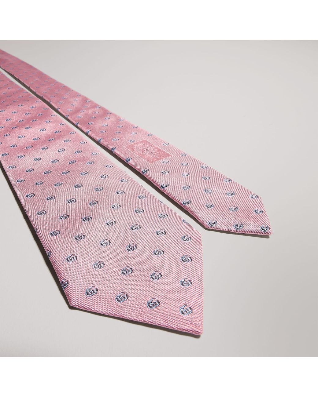 Gucci Pink Silk Jacquard Tie With Double G for men