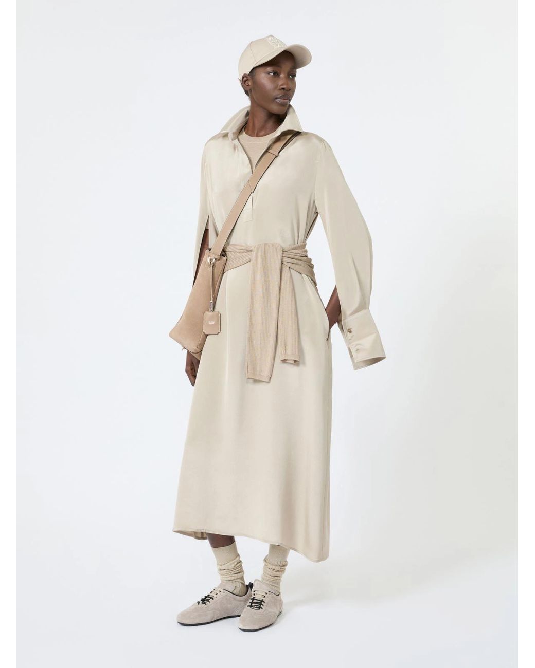 Max Mara Natural Gergo Cashmere And Silk Polo Shirt