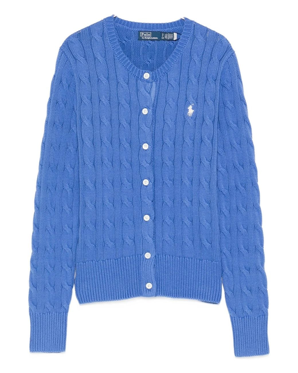 Polo Ralph Lauren Blue Cable-Knit Buttoned Cardigan
