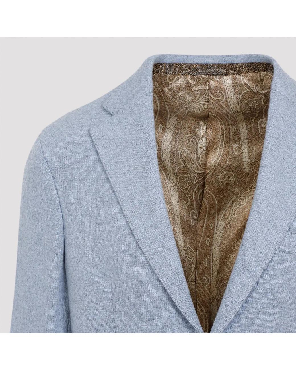 Etro Blue Jacket Roma Sport W/Stitching for men