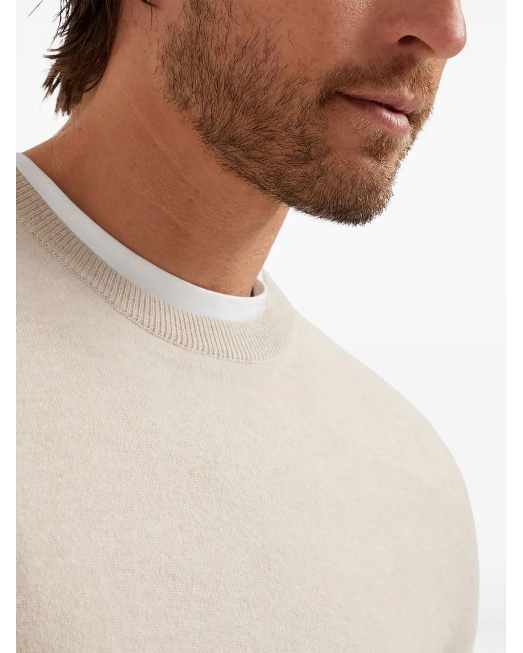 Brunello Cucinelli Natural Cashmere Sweater for men