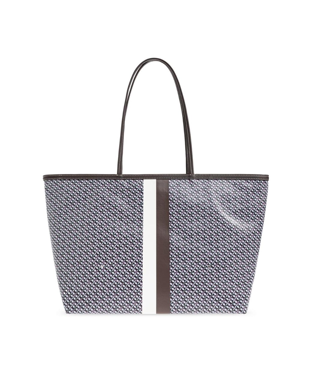 Tory Burch Blue The Racer Logo Tote Bag
