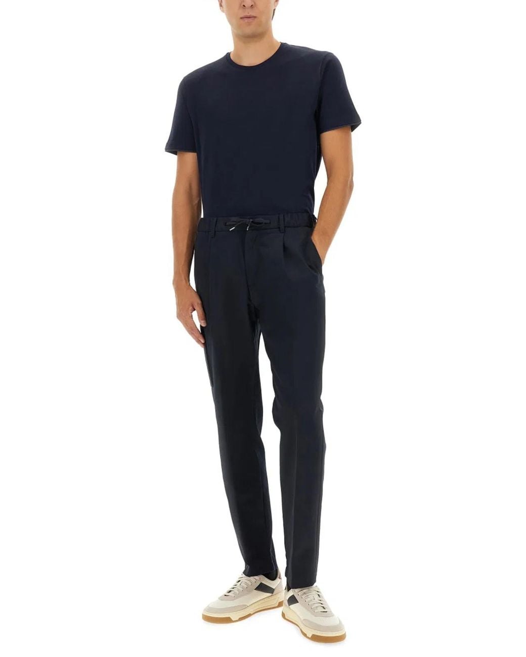 Herno Blue Relaxed Fit Cotton T-Shirt for men