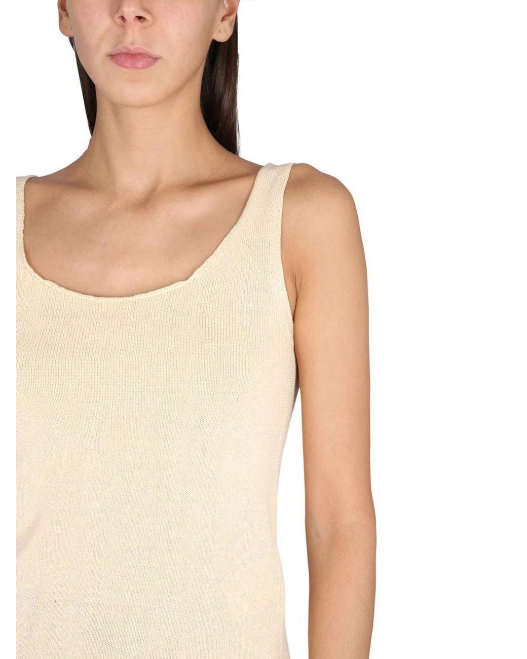 Aspesi Green Solid Scoop Neck Top