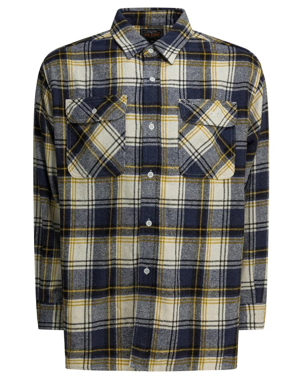 Beams Plus Gray Cotton Polyester Shirt for men