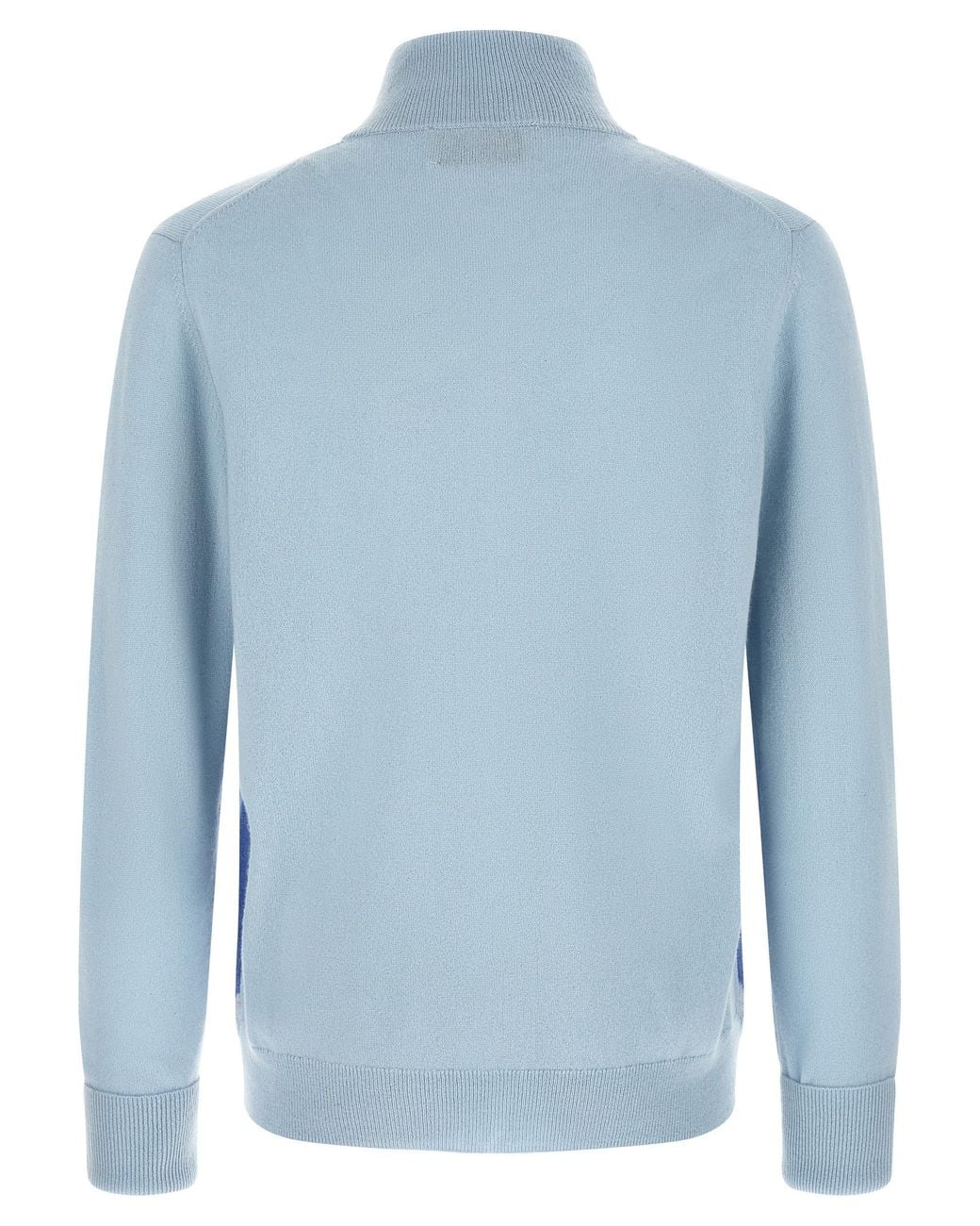 Ballantyne Blue 'Classic Diamond' Intarsia Zip Cardigan for men