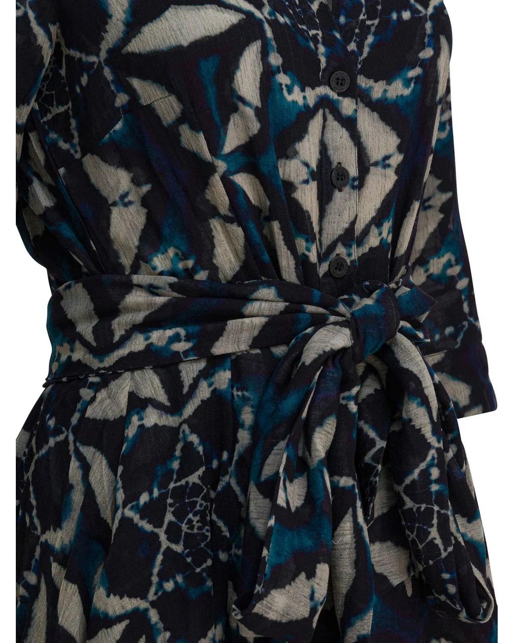 Samantha Sung Black Printed Wool Dress