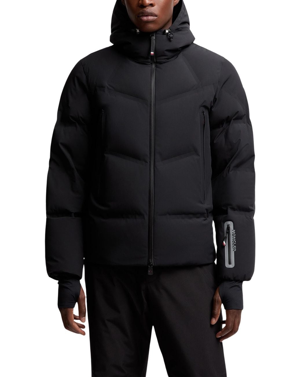 Moncler Black Angren Hooded Insulated Ski Jacket for men