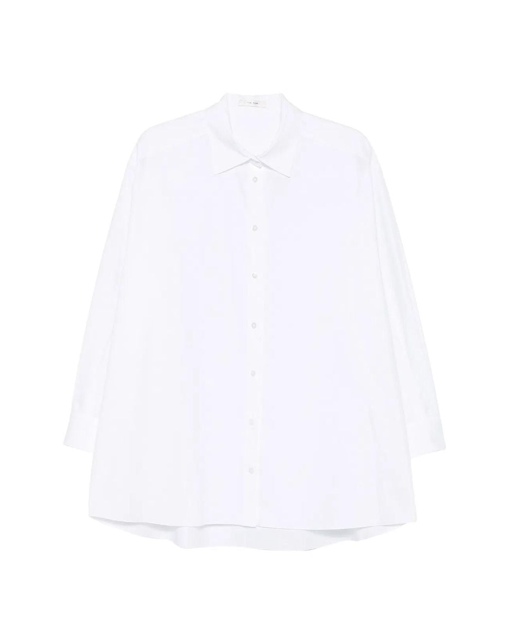 The Row White Luka Long-Sleeve Shirt