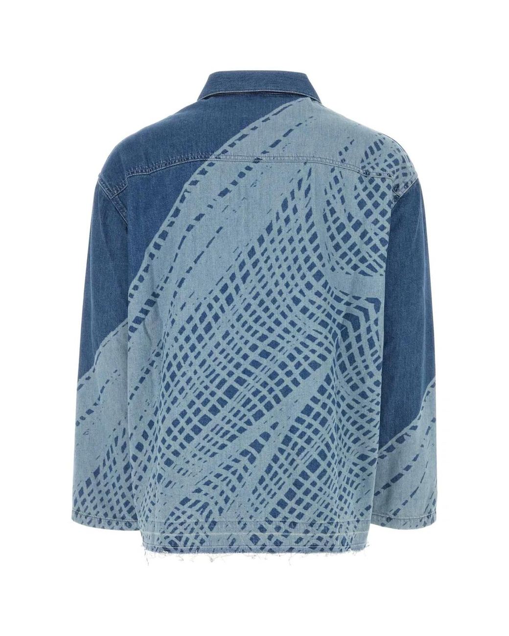 Loewe Blue Printed Denim Polo Shirt for men