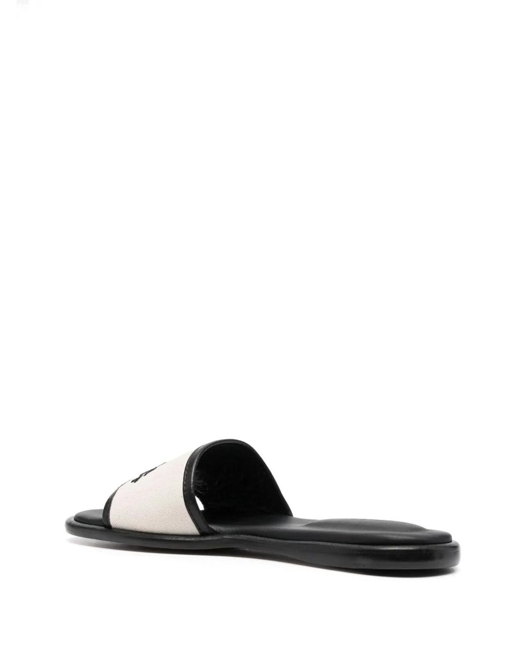 Isabel Marant White Luxurious Embroidered Leather Slides