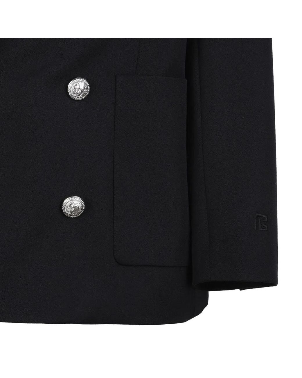 Balmain Black Wool Fitted Collection Blazer for men