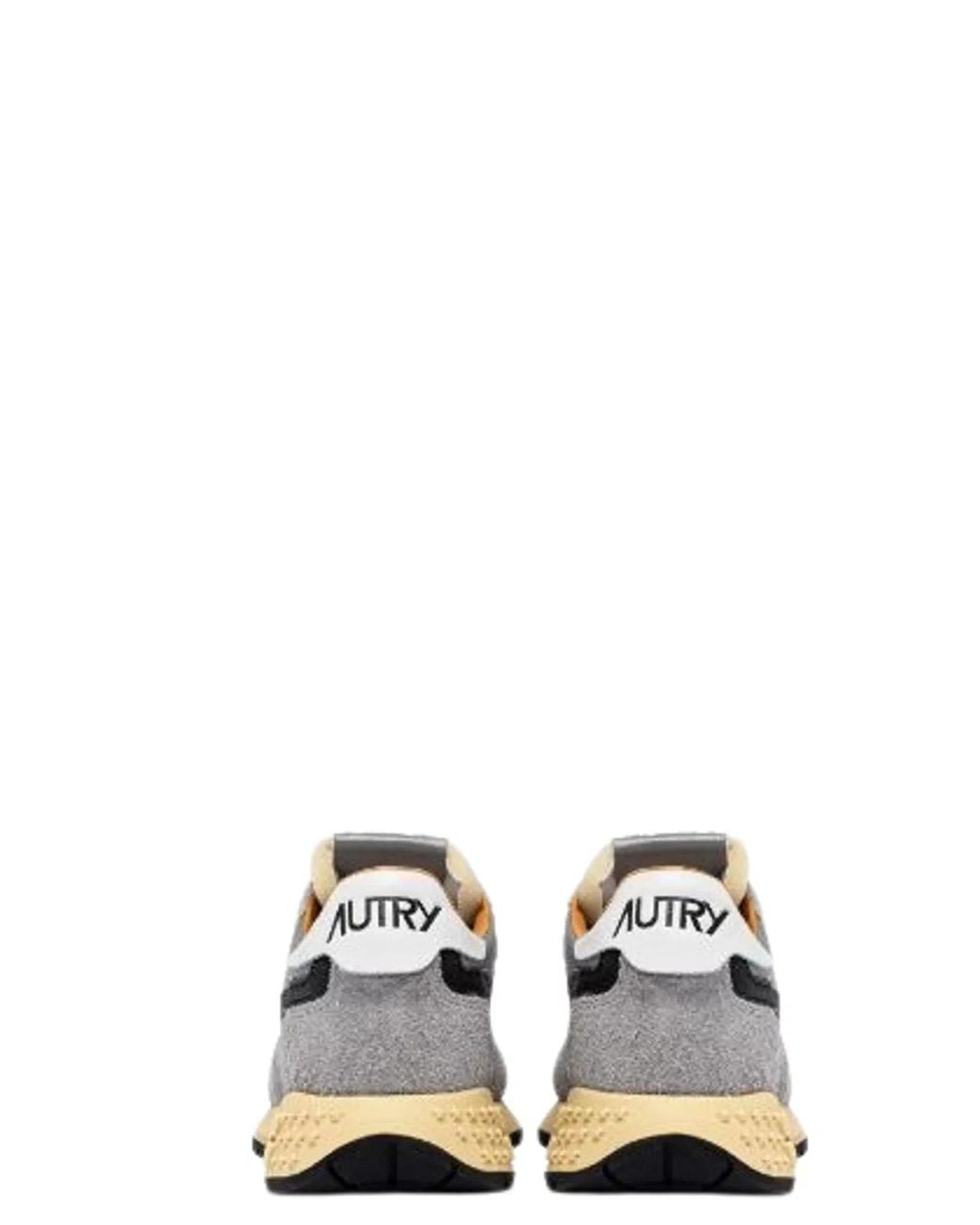 Autry White Calf Suede Calf Leather Mesh Panelled Flat Shoes for men