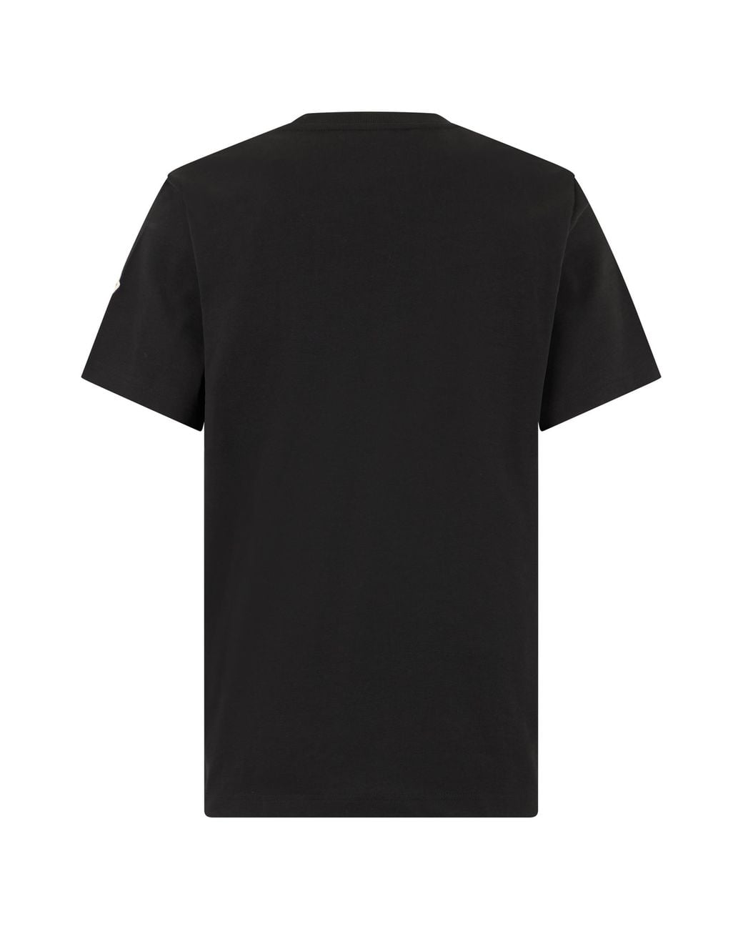Moncler Black Cotton T-Shirt With Logo for men
