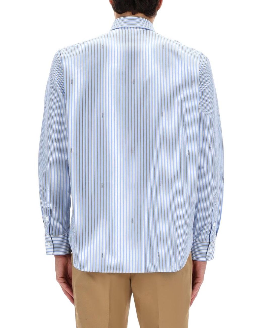 Gucci Blue Striped Shirt for men