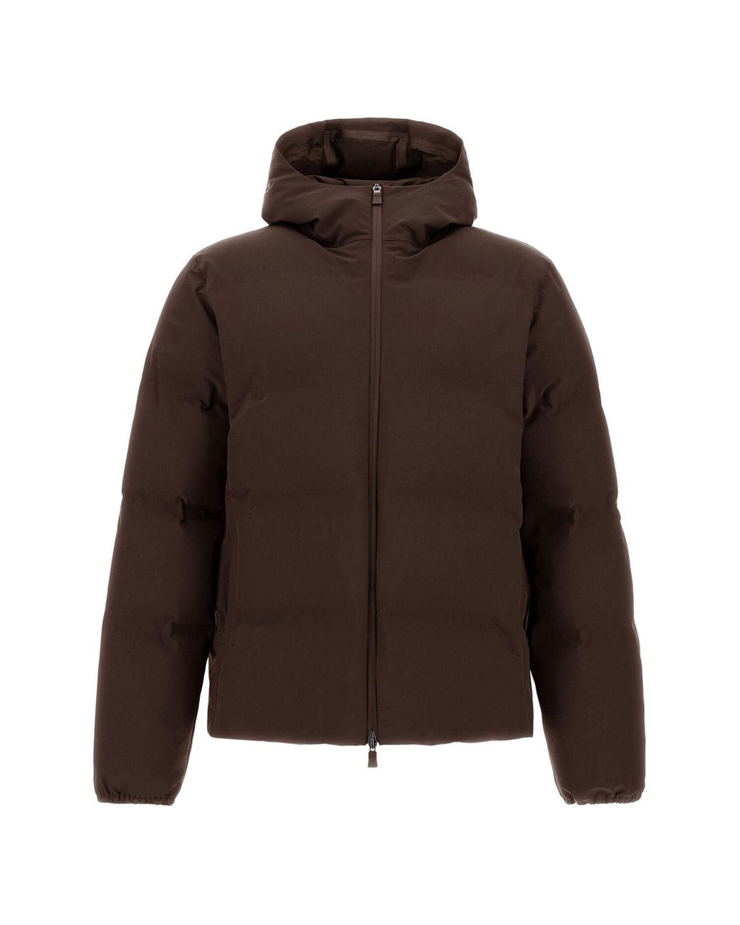 Herno Brown S Woven Half Coat for men