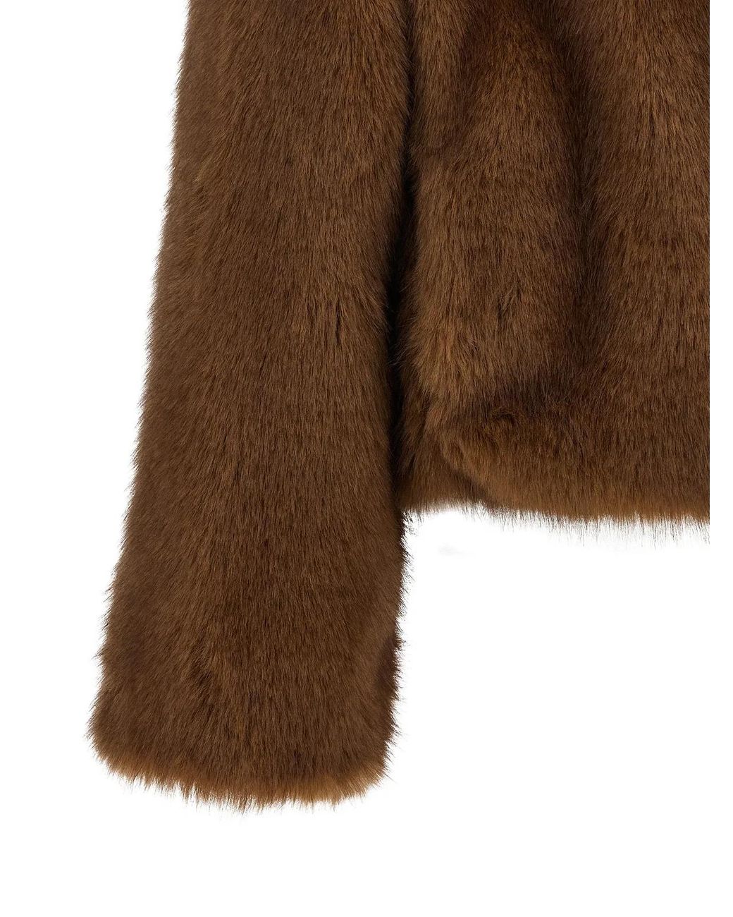 BB COUTURE Brown B&B Couture 'Farrah First' Eco-Fur Coat
