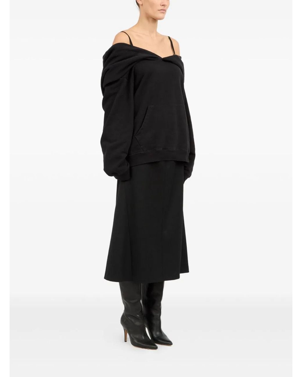 MM6 by Maison Margiela Black Cotton Hoodie