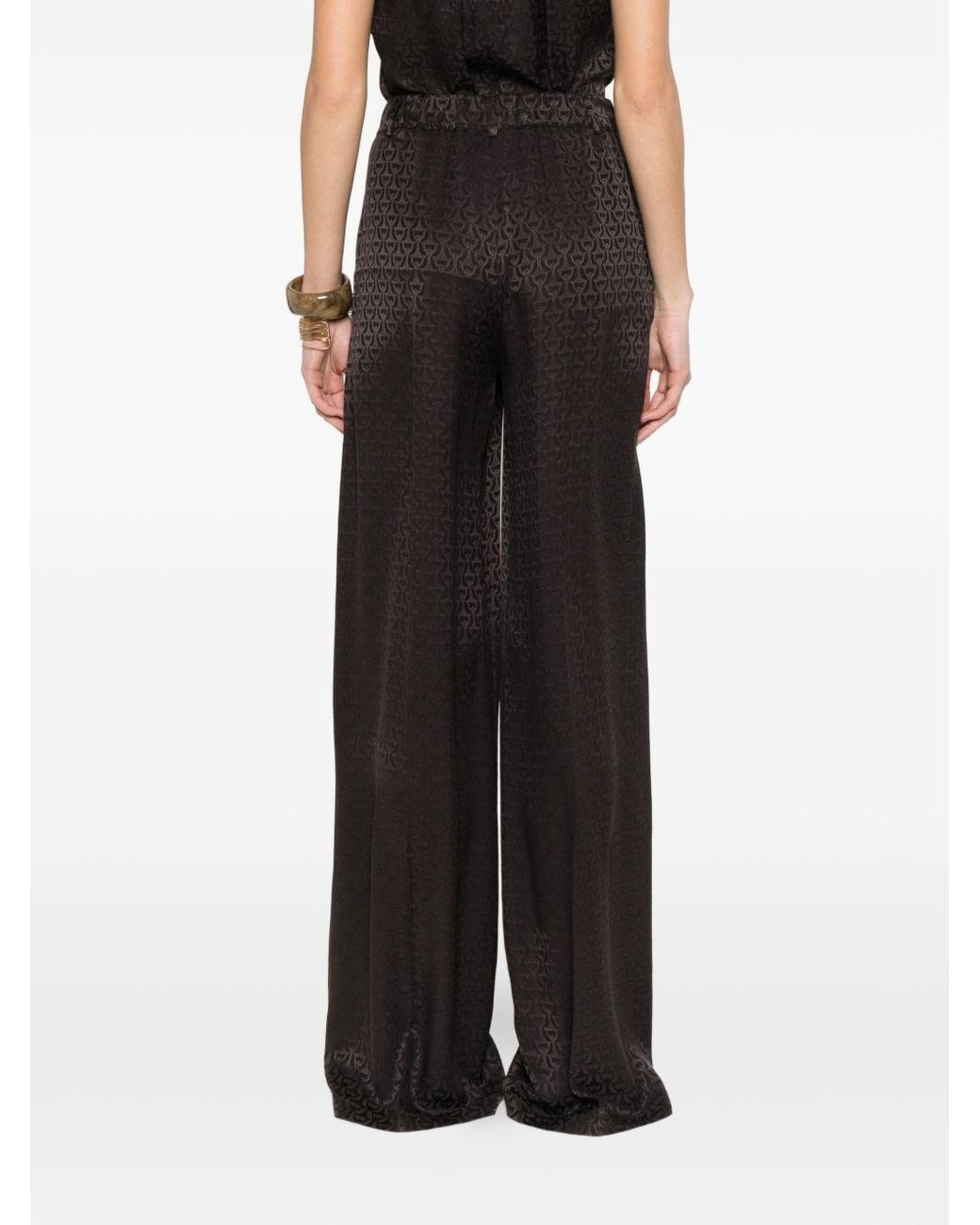 Gucci Brown Horsebit Silk Pants