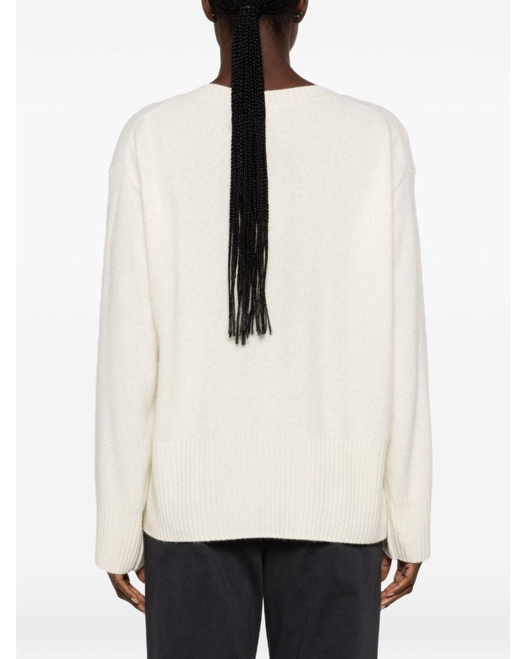 C.t. Plage Natural Wool V-Necked Jumper