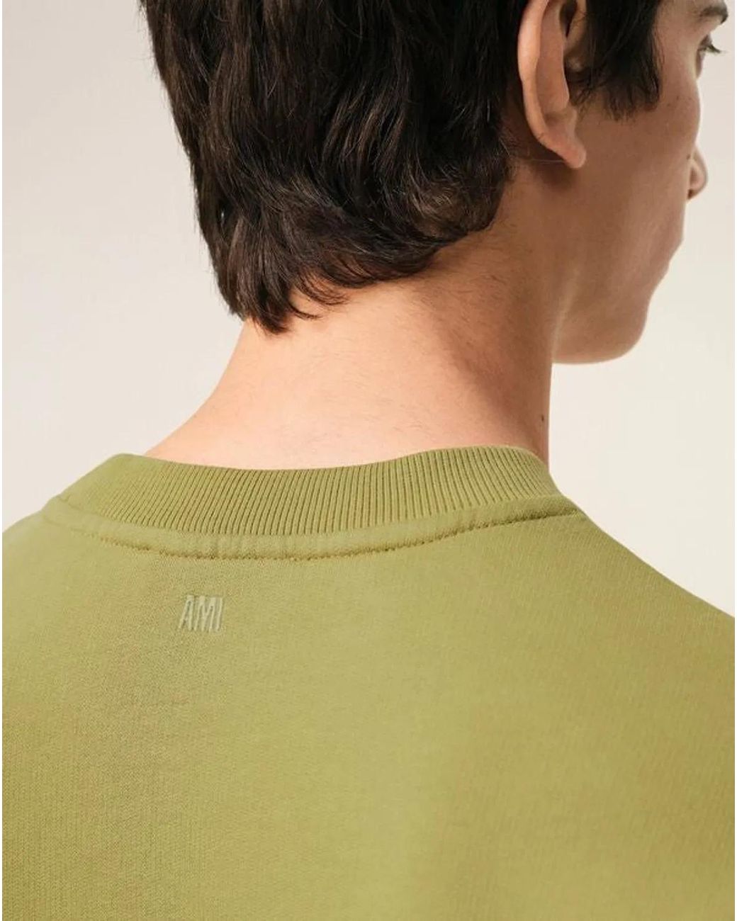 AMI Green Matcha Cotton Sweatshirt for men