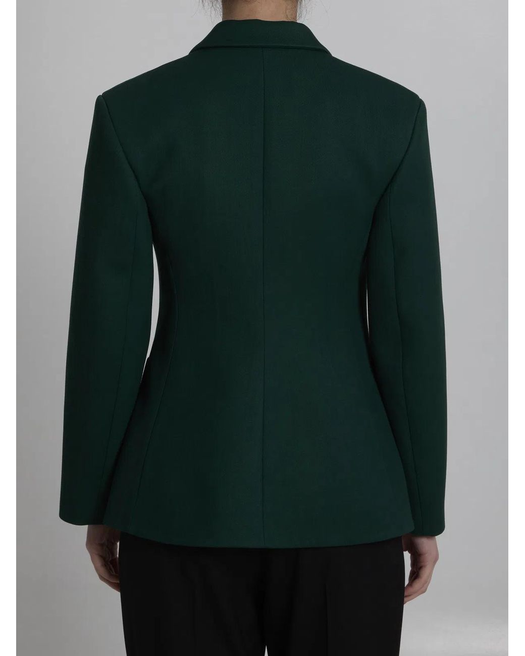 Loewe Green Fitted Wool Twill Jacket
