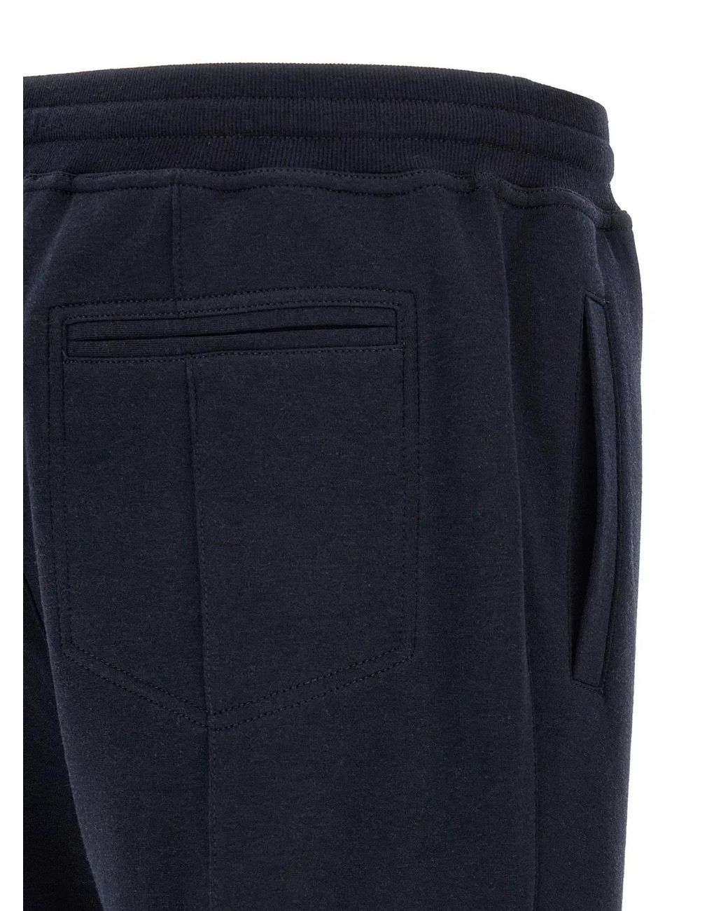 Brunello Cucinelli Blue Cotton, Cashmere And Silk Joggers for men
