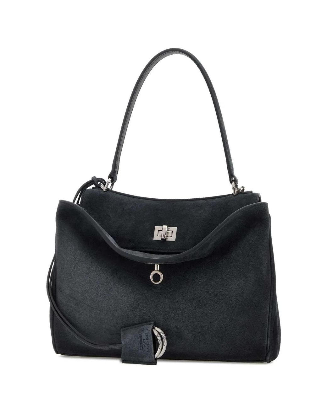 Balenciaga Black Storm Suede Leather Rodeo Top Handle S Handbag