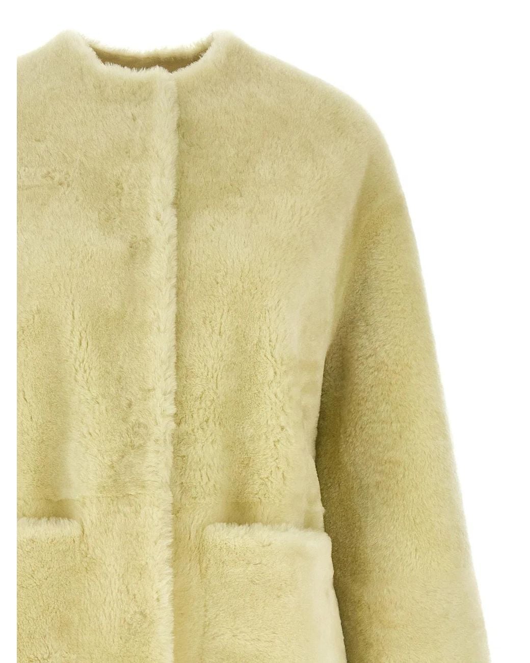 Blancha Yellow Long Fur Coat